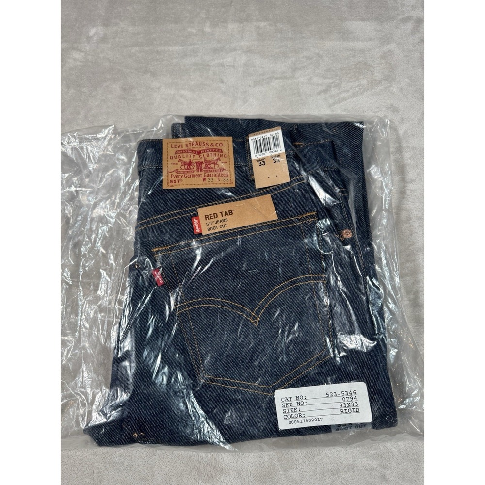 Vintage 90s Levis 517 Red Tab Jeans Size 33x33 STF Dark Blue DEADSTOCK